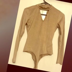 Suede bodysuit